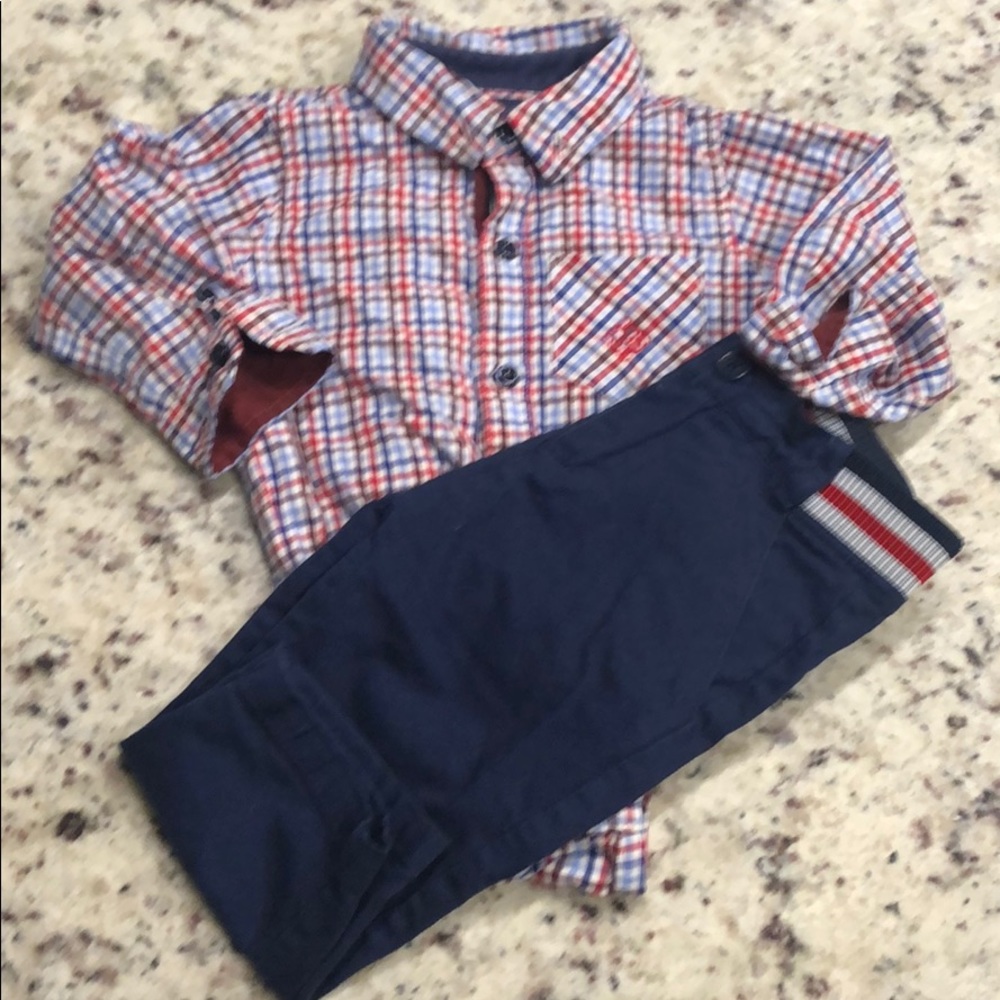 Andy and Evan Plaid Shirt and Pants 6-18M